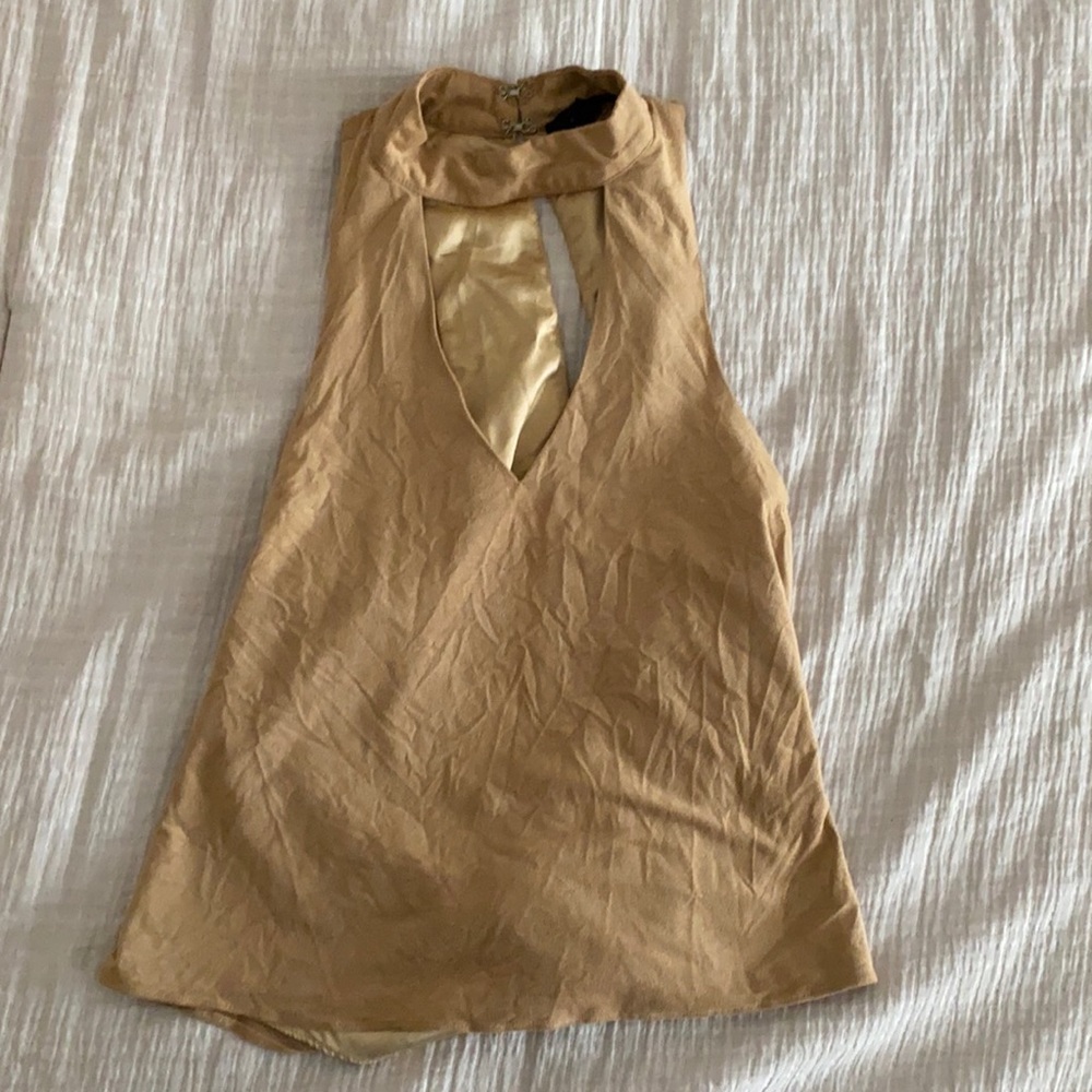 Tan flowy tank top